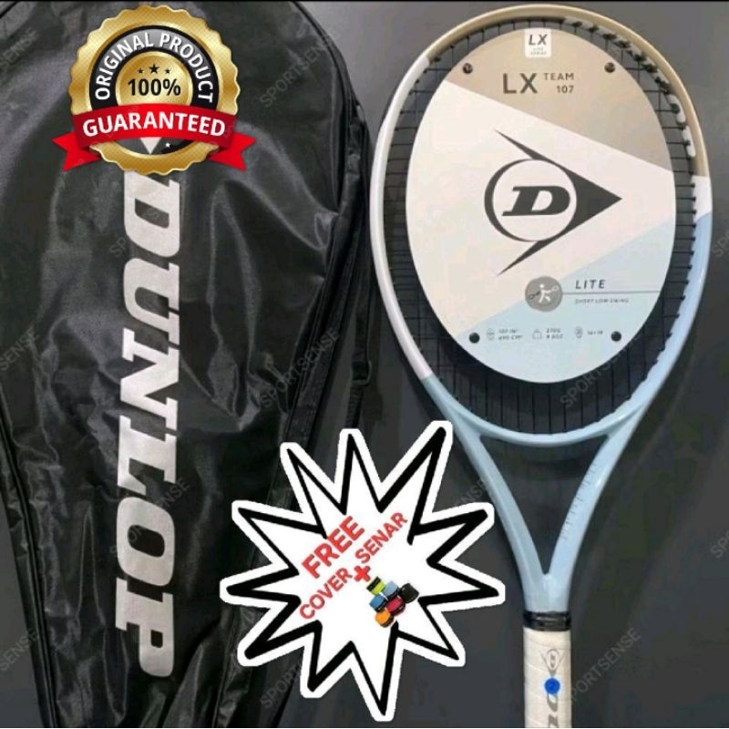 Raket Tenis Tennis Dunlop LX Team 107 270g g2 Lite Original Bonus Senar dan Cover dan Grip