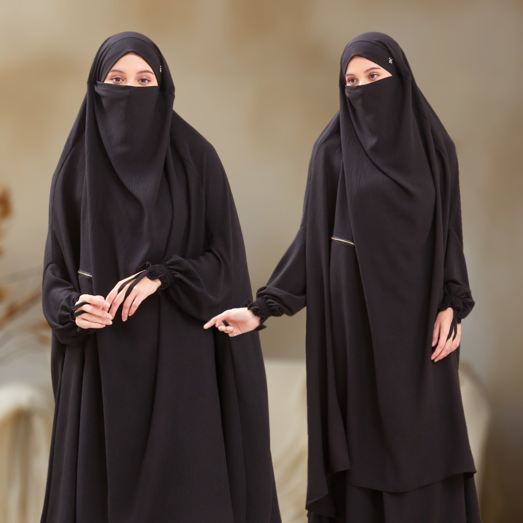 Shireen - Pakaian Umroh Set Wanita Baju Ihrom Haji Wanita Setelan French Khimar dengan Rok Warna Hit