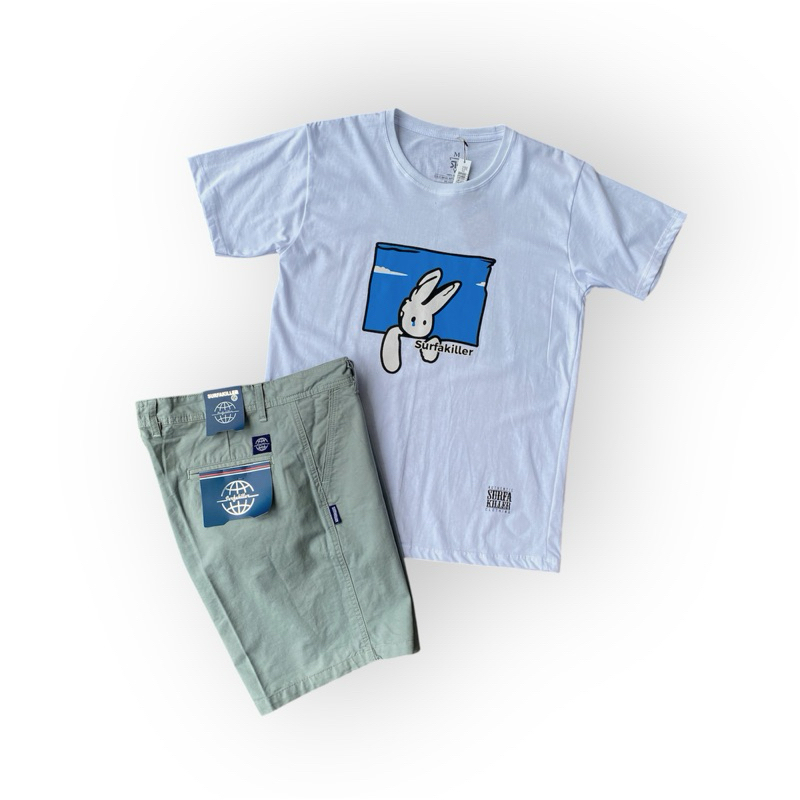 Surfakiller Kaos & Celana Pendek Twill