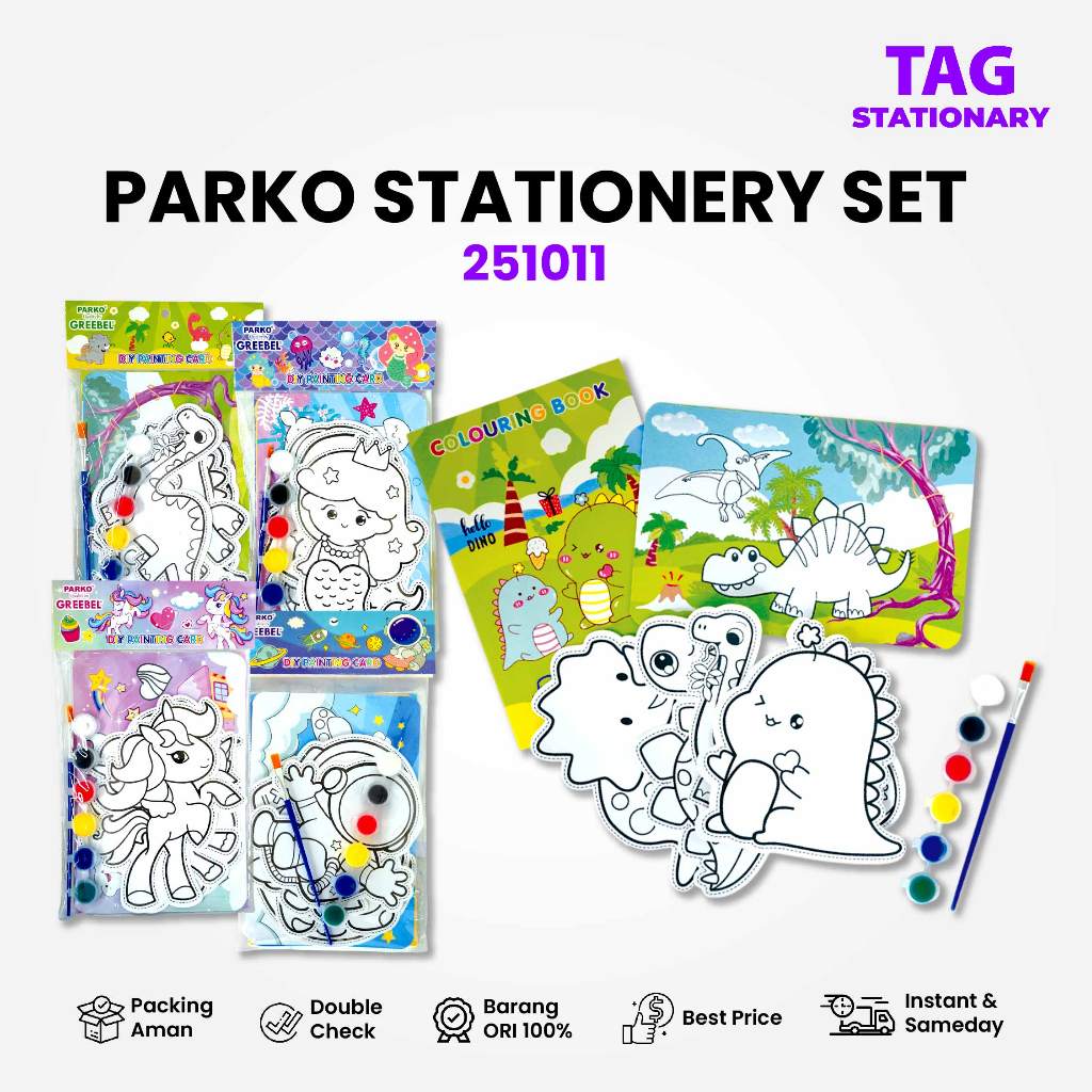 PARKO Paket Belajar Melukis Lengkap / Painting Kit Anak Tk Sd Sekolah (251011) / Hadiah Hampers Ulan