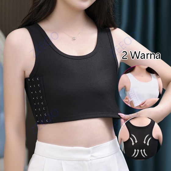 【COD】Tank Top Sangat Tipis Olahraga Bernapas Breast Binder / samping half Tank Top Olahraga bra spor