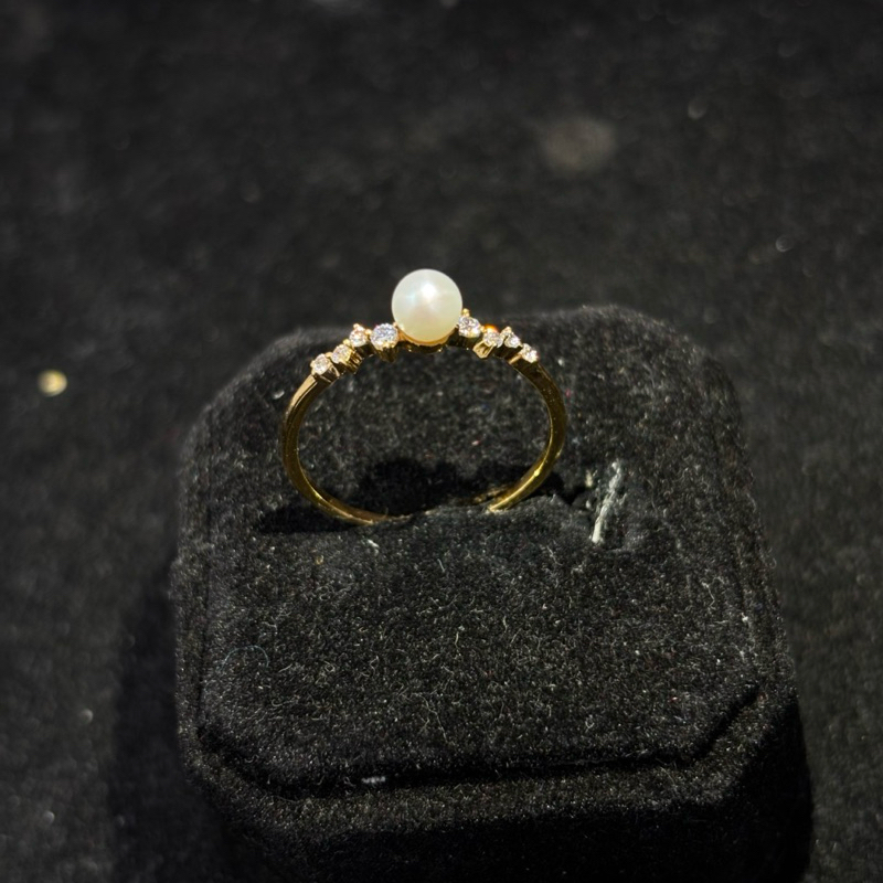 CINCIN RINGS BOLA MUTIARA 10 k(berat 0,98gram)