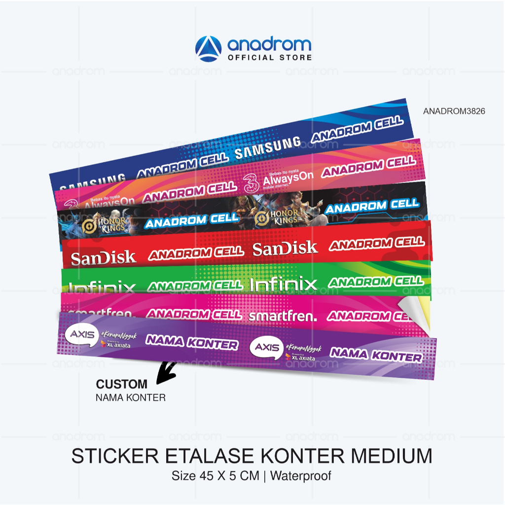 

Sticker Etalase Konter Medium Size 45x5 Cm | Sticker Kaca Etalase | Stiker Etalase Konter Medium Outline Versi 3 | Anadrom 3826
