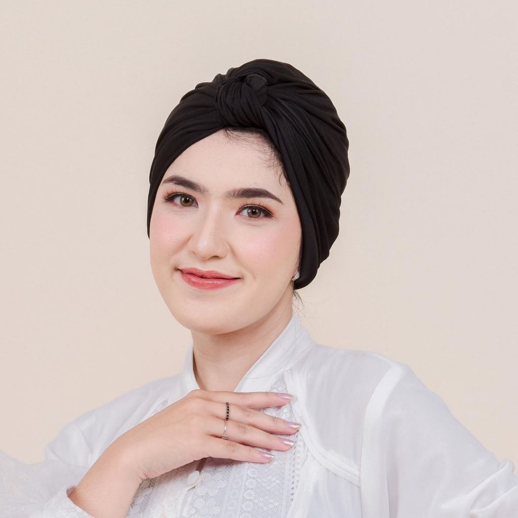 Turban Wanita Dewasa Muslim Kekinian Gyana Turban Bahan Jersey Warna Army