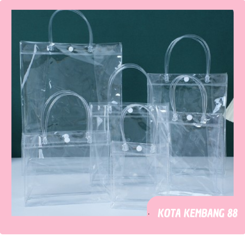 

Tas Mika PVC Transparan Tas Mika PVC Polos Goodiebag Hampers Souvenir Ulang Tahun Transparant Bening Murah Cocok untuk Buket PB03