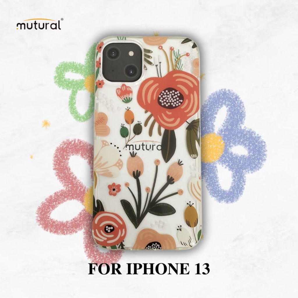 Mutural Floral Case - Iphone 13 - Transparant