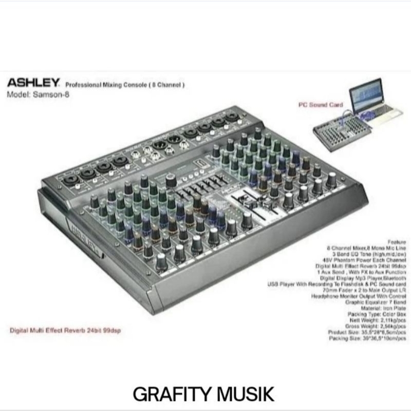 Mixer Ashley Samson 8 / Samson8 / Samson-8 8 Channel Original Ashley