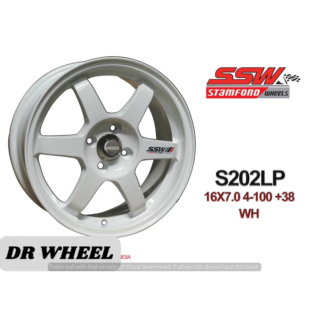 Velg mobil model te37 palang 6 ring 16 lebar 7 h4x100 warna putih untuk mobil Corolla All New