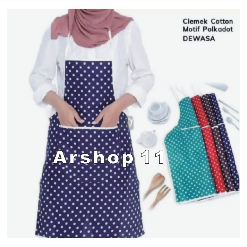 Celemek Kain Motif , Apron Celemek Polkadot
