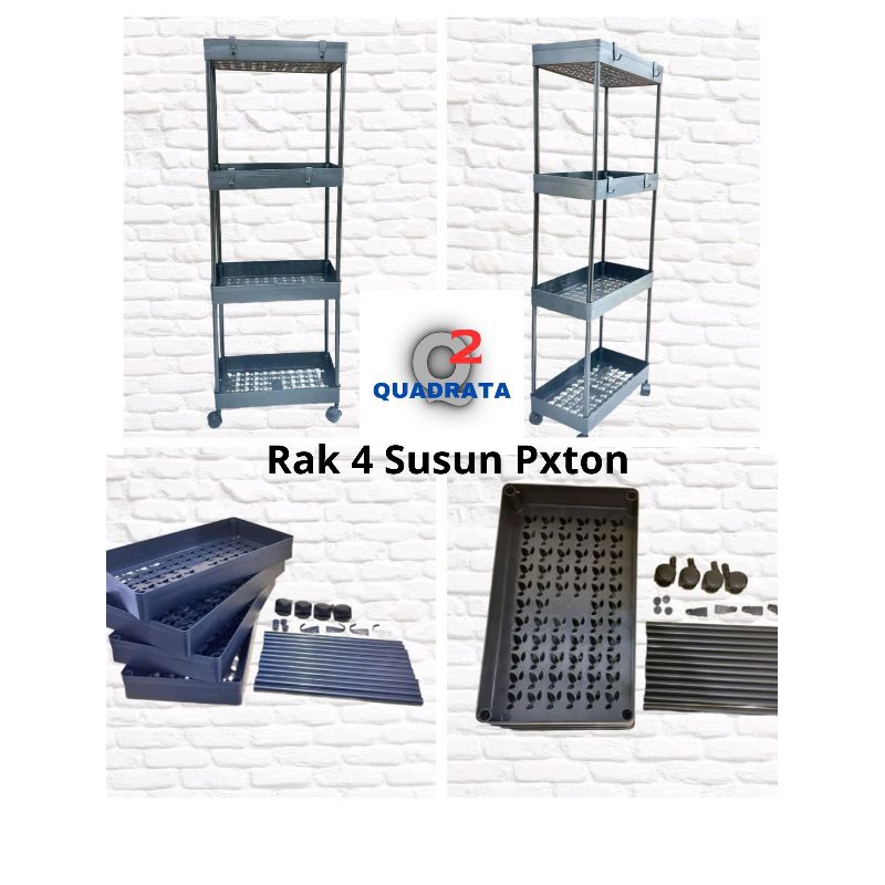 Rak Plastik Roda 4 Susun PXTON