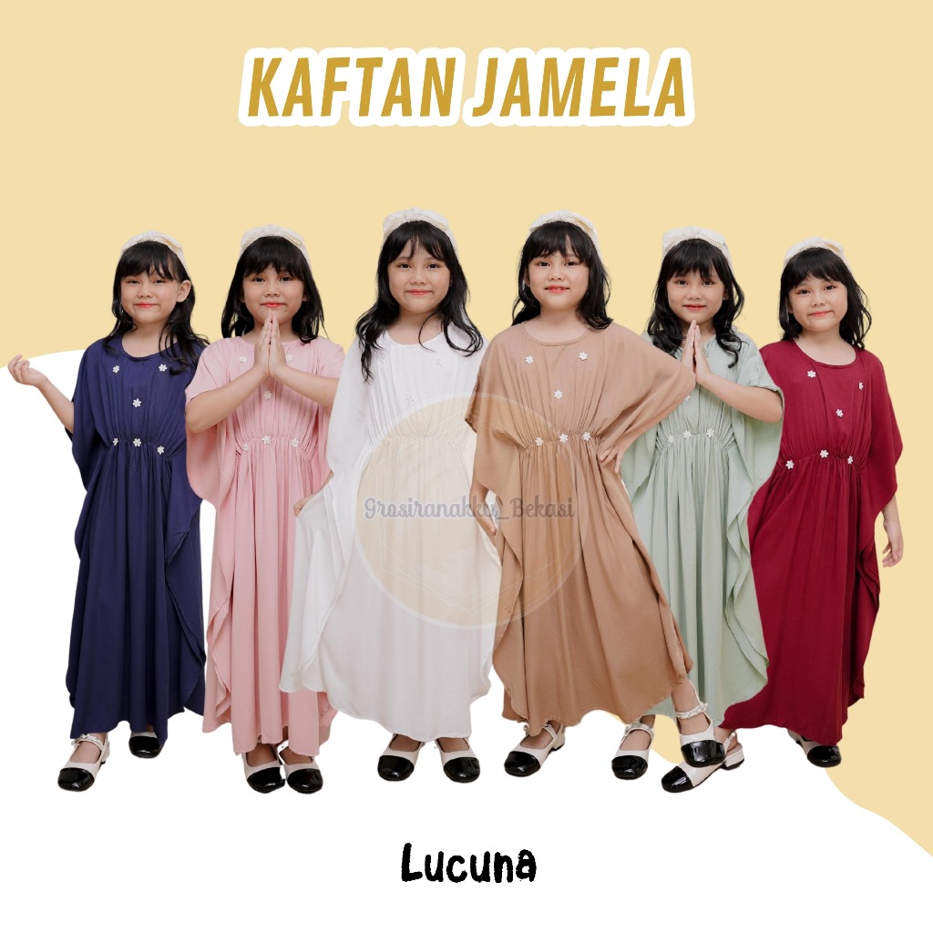 Lucuna Jamela - Kaftan Anak Perempuan [Size 2-10 Tahun] Baju Muslim Cewek