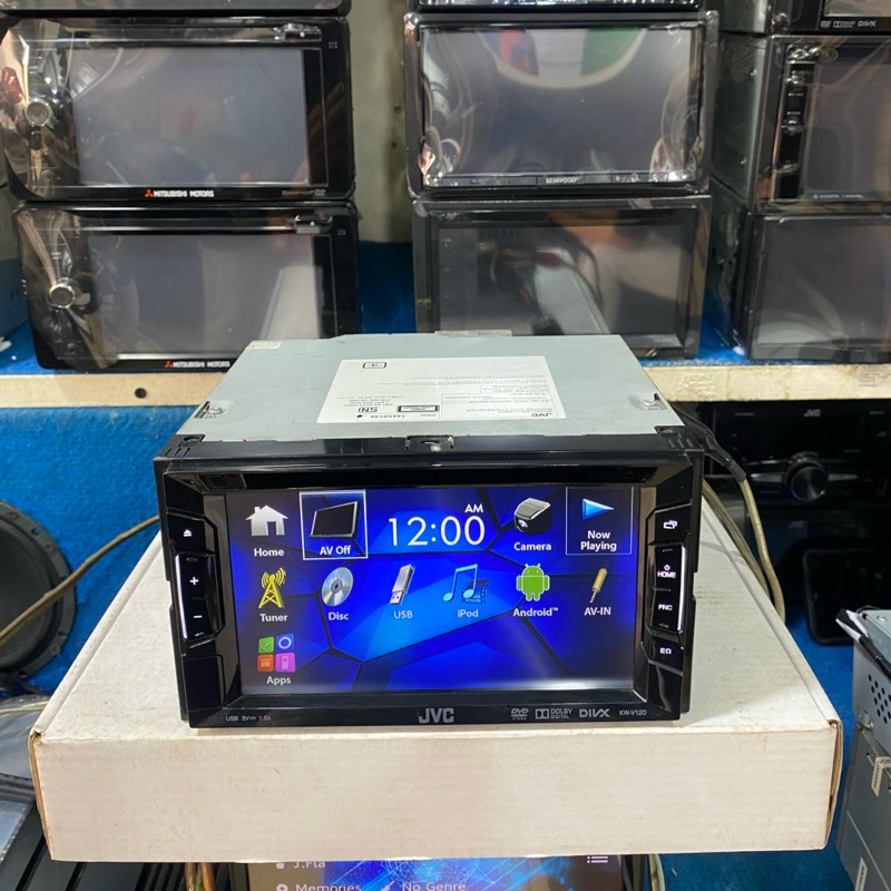 Head Unit Double Din merk JVC KW-V120 ukuran 7 inch