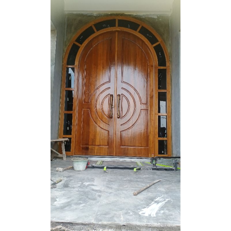 pintu jati solid kupu tarung