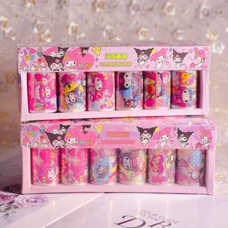 

STIKER GULUNG BESAR SANRIO KUROMI MELODY CINAMOROL / WASHI TAPE SANRIO