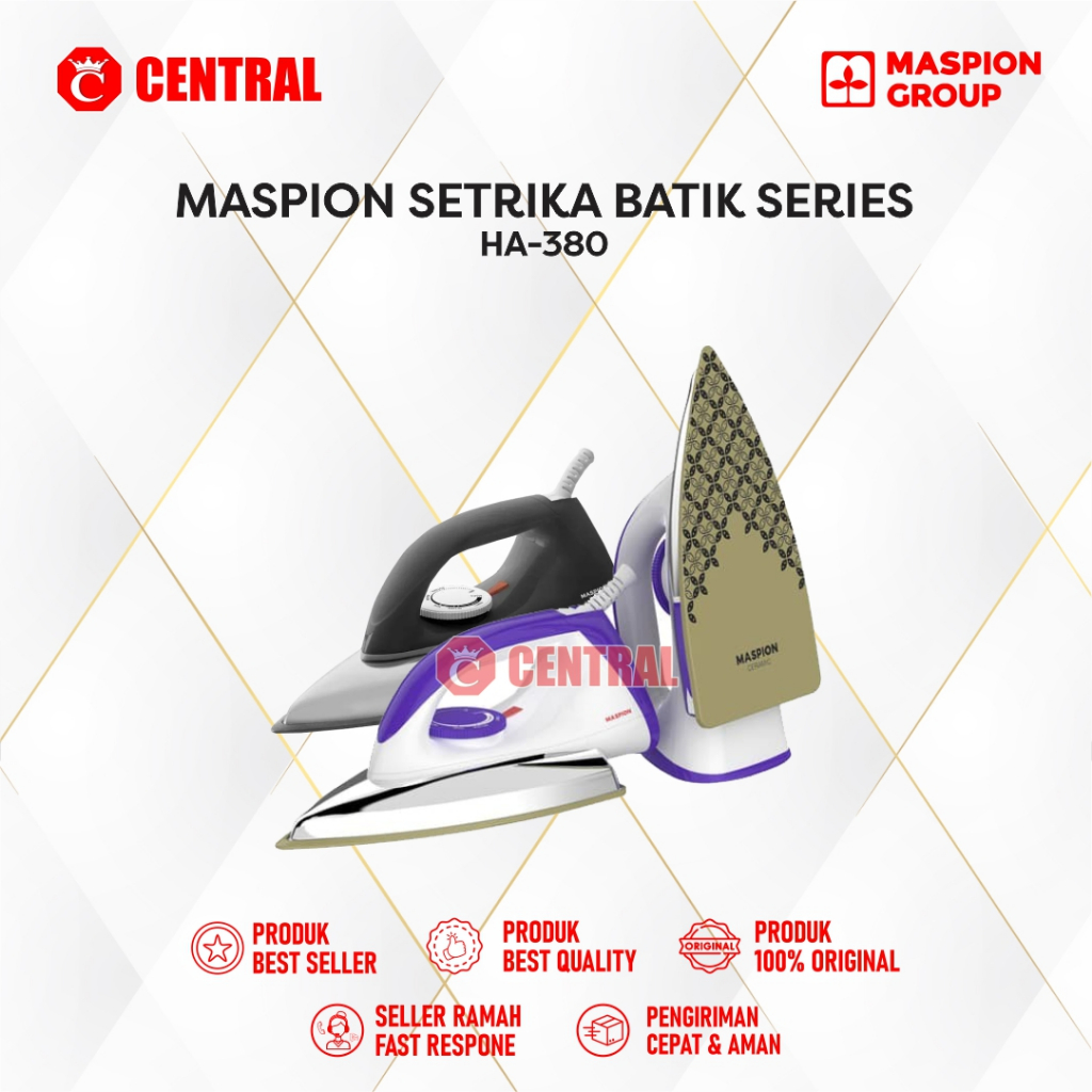 SETRIKA MASPION HA-380 CERAMIC BATIK BERGARANSI
