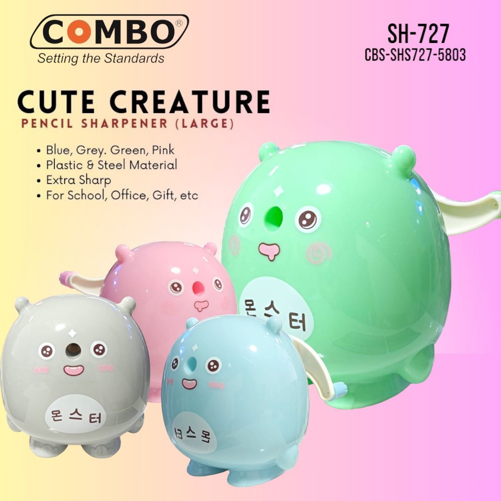 

Serutan Pensil Putar / Rautan Meja Lucu / AUTO Pencil Sharpener SH-727 / Serutan Pensil MONSTER / Table Mechanical Sharpener CUTE CREATURE