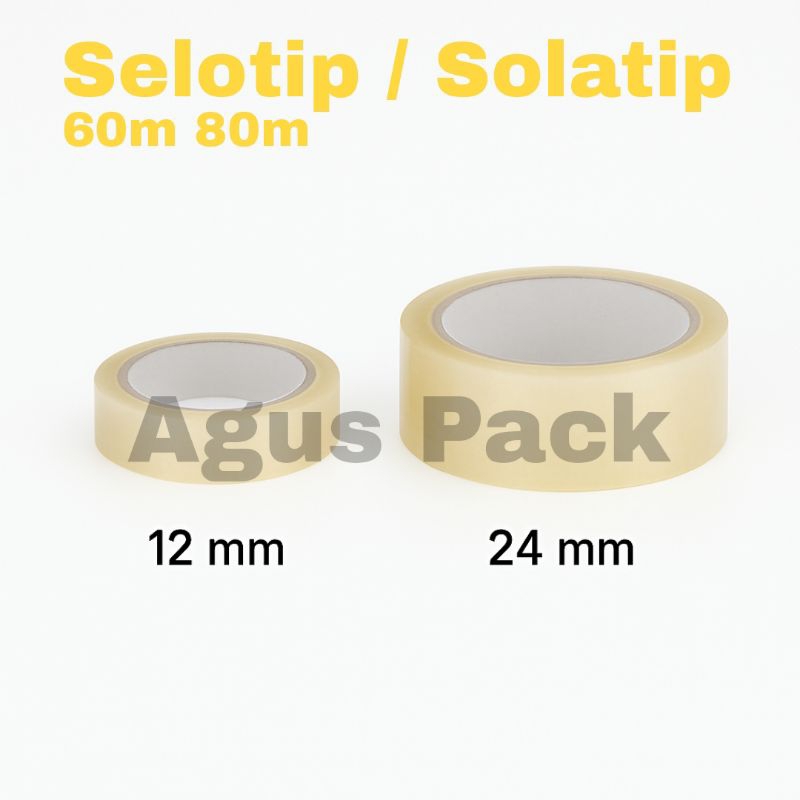 

SELOTIP SOLATIP 12MM X 60M 24MM X 72Y FULL MURAH AGUS PACK TAMANSARI BUNIAGA BOGOR