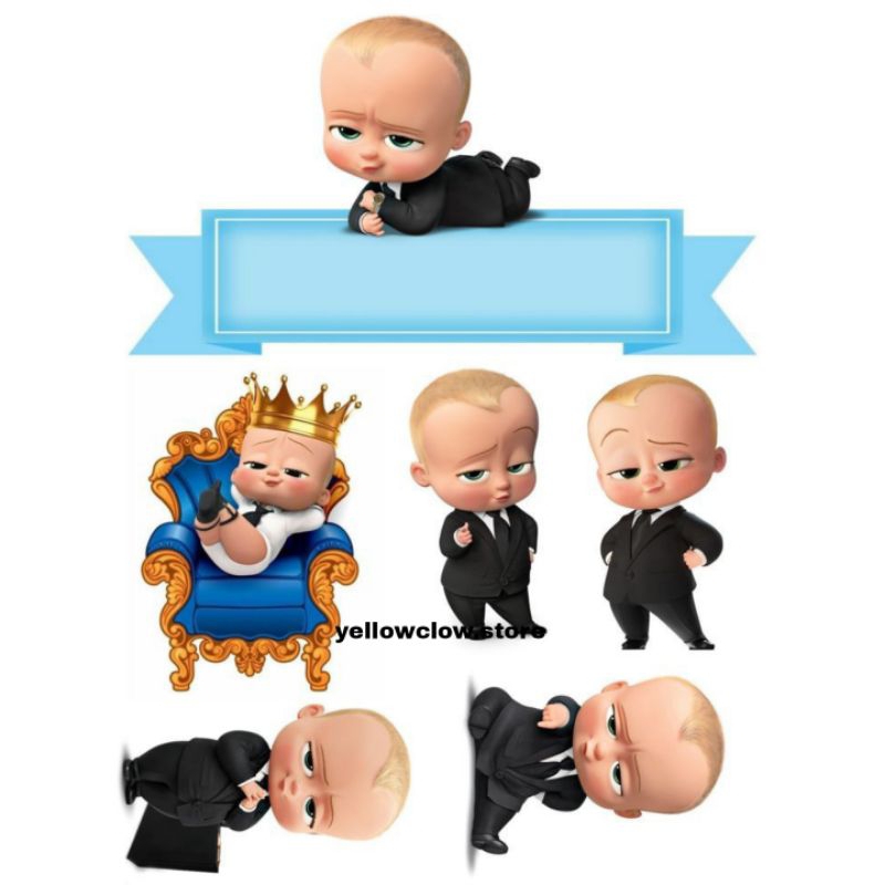 BOSS BABY /Topper Boss Baby Cake/Hiasan Kue Ulang Tahun Boss Baby