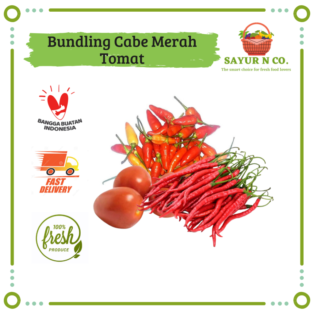 

Bundling Tomat Cabe Keriting Merah Cabe Rawit Merah 200gr | Sayur N Co Bekasi