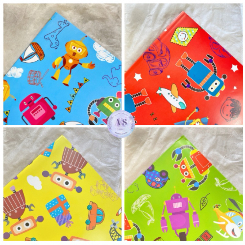 

Kertas Kado Glossy Motif Robot By Kiky