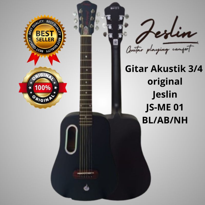 Gitar Akustik Lava Mee 3/4 Original JESLIN JS-ME01 BL/AB/NH Free Packing Kayu