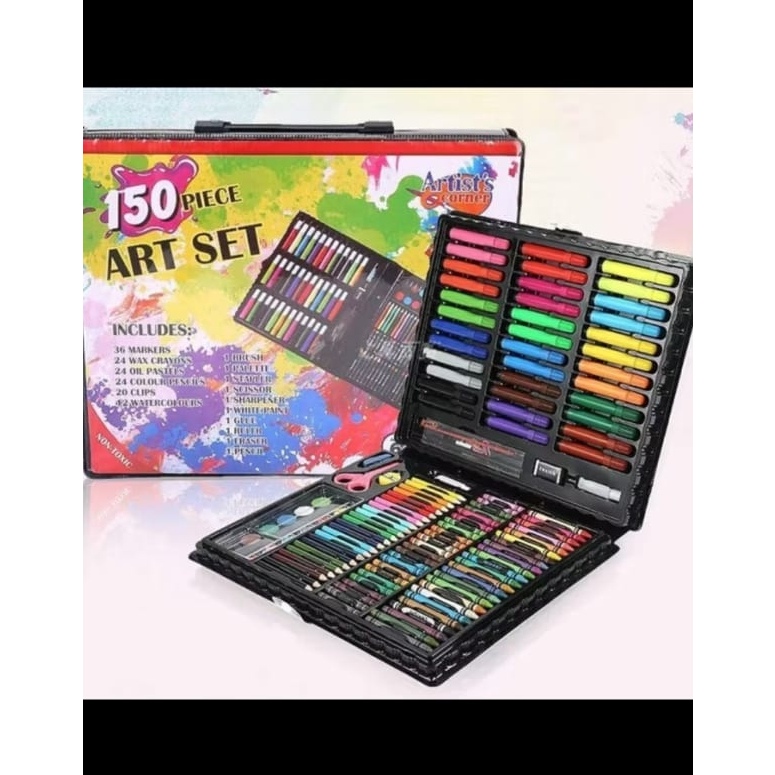 

Crayon set art SPIDOL warna dan pensil warna 150 pcs tas colouring set Atk