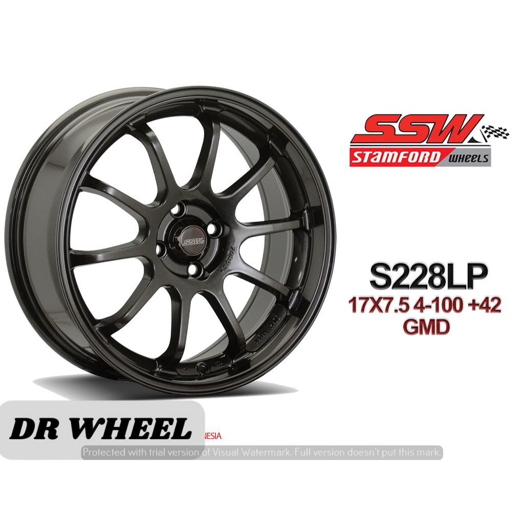 Velg mobil single pcd ring 17 cocok untuk mobil brio,jazz dll hole 4x100 warna grey dop