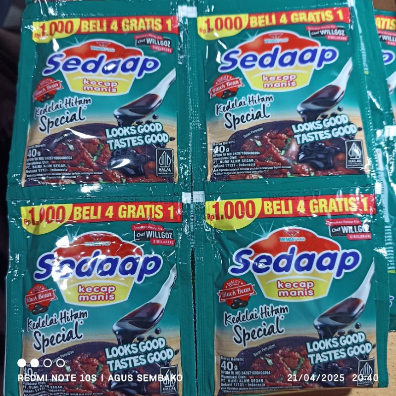 

1 rcg kecap sedaap sachet 1000 isi 12+3s