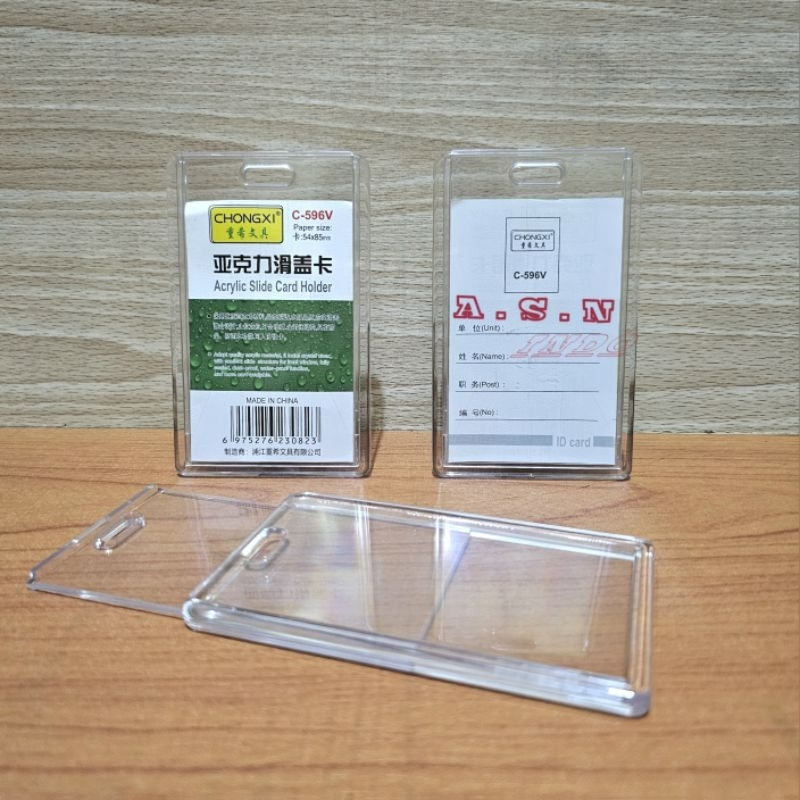 

(MGS) tempat kartu akrilik tanpa tali / Holder Id Card Acrylic Id Card 2 sisi Tempat Kartu Id Card Member Name Tag Acrylic 2 Muka