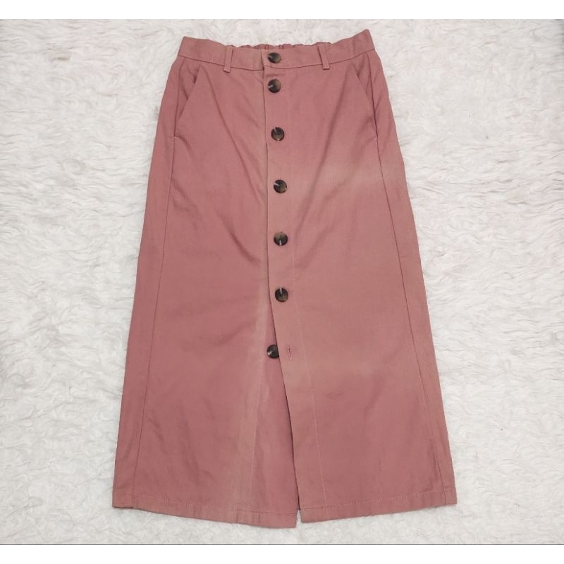 Rok Midi GU Uniqlo Dusty pink