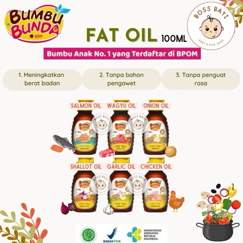 

BUMBU BUNDA ELIA - FAT OIL BB Booster 100ml / Minyak MPASI Bayi Anak