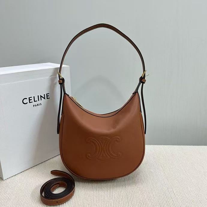 CELINE HELOISE HOBO Handheld Shoulder Bag Brown 117253