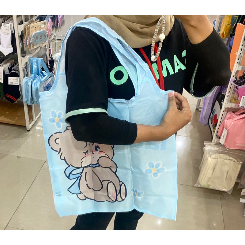 MINISO koleksi tas belanja/shopping bag bisa dilipat,anti air