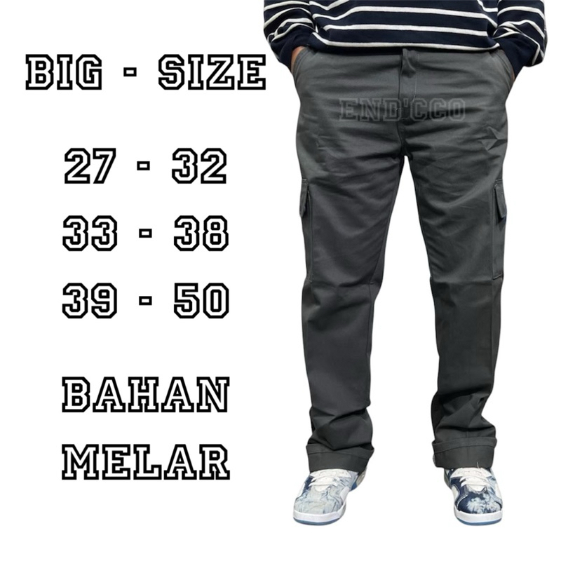CARGO BIGSIZE 27-50 - Celana Cargo Panjang Jumbo - Celana cargo panjang kantong banyak jumbo - Celan