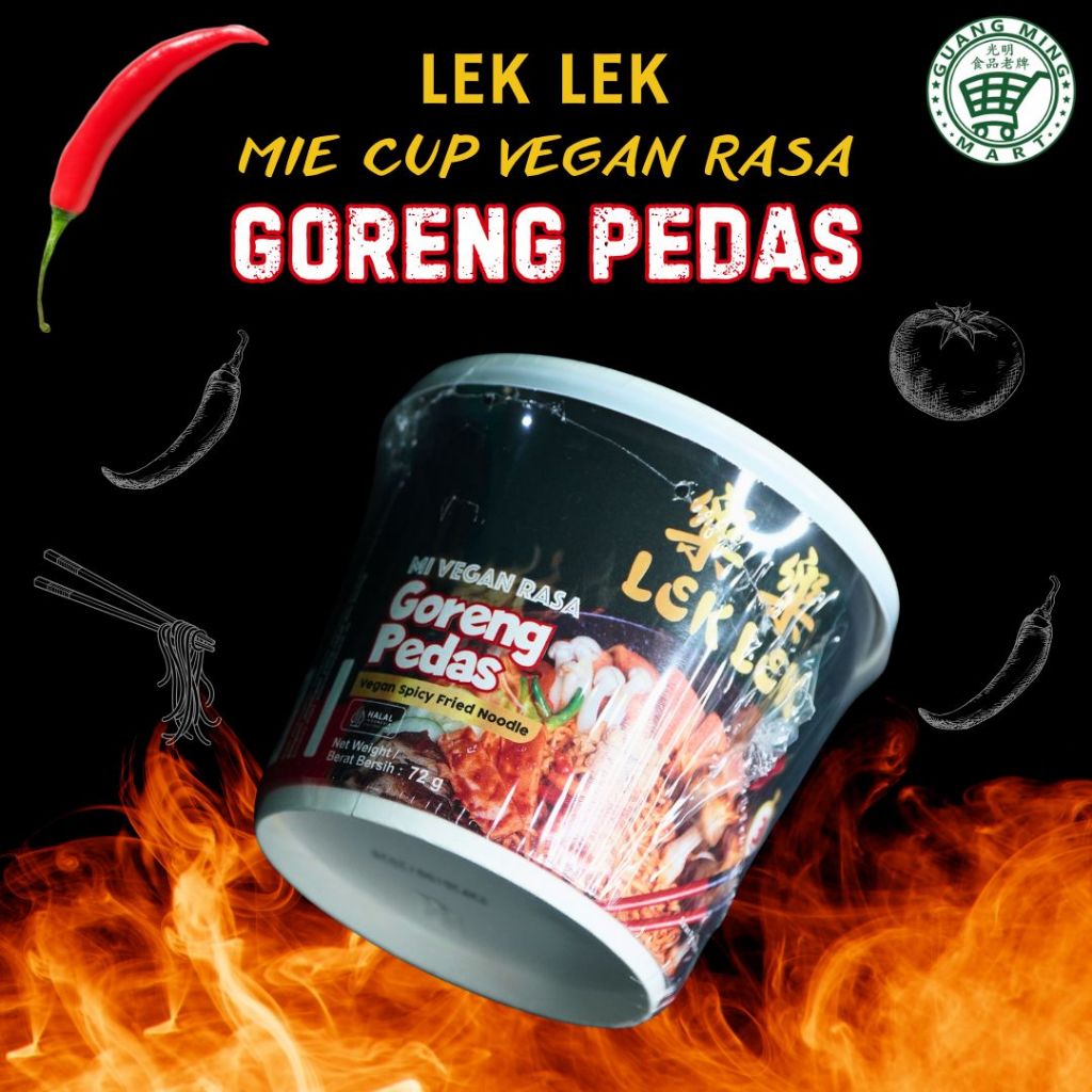 

Mie Cup Lek Lek Vegan Rasa Goreng Pedas / Vegan Spicy Fried Noodle