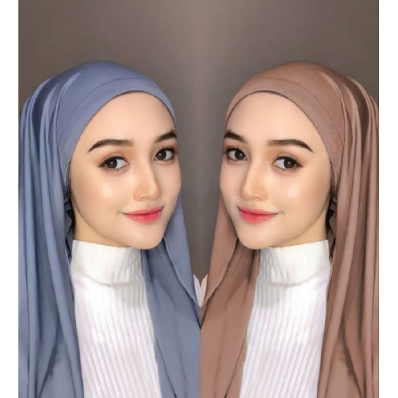 Pashmina instan tali jersey premium/ hijab jilbab pashmina instan jersey tali  oval  hitam kerudung 