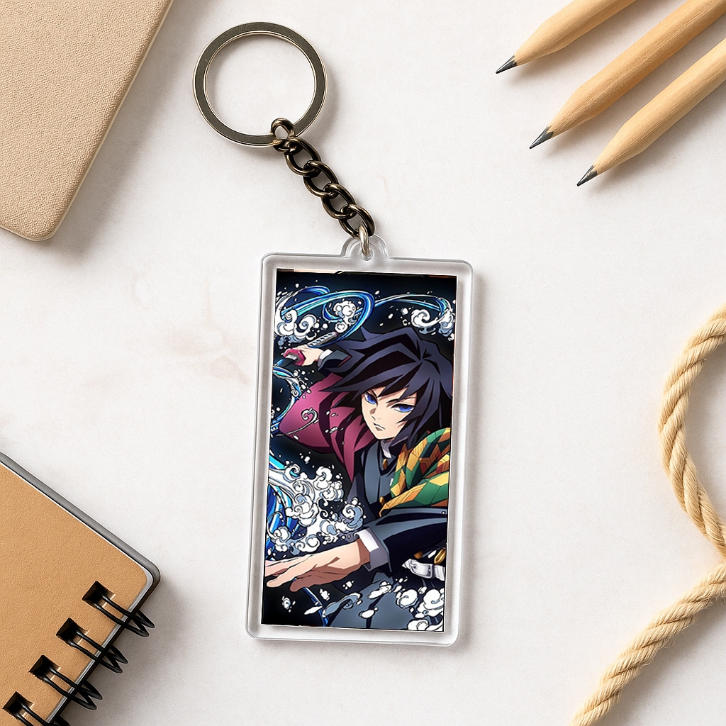 Gantungan Kunci Anime Series KNY Tanjiro Muichiro Untuk Kunci Motor / Mobil Dan Gantungan Kunci Lain