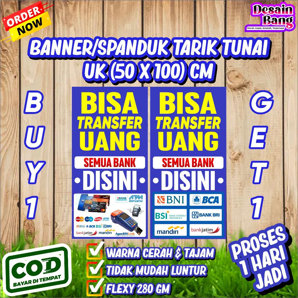 Banner Agen BRilink Transfer Uang / Spanduk Agen BRilink Tarik Tunai / Spanduk Transfer Tarik Tunai