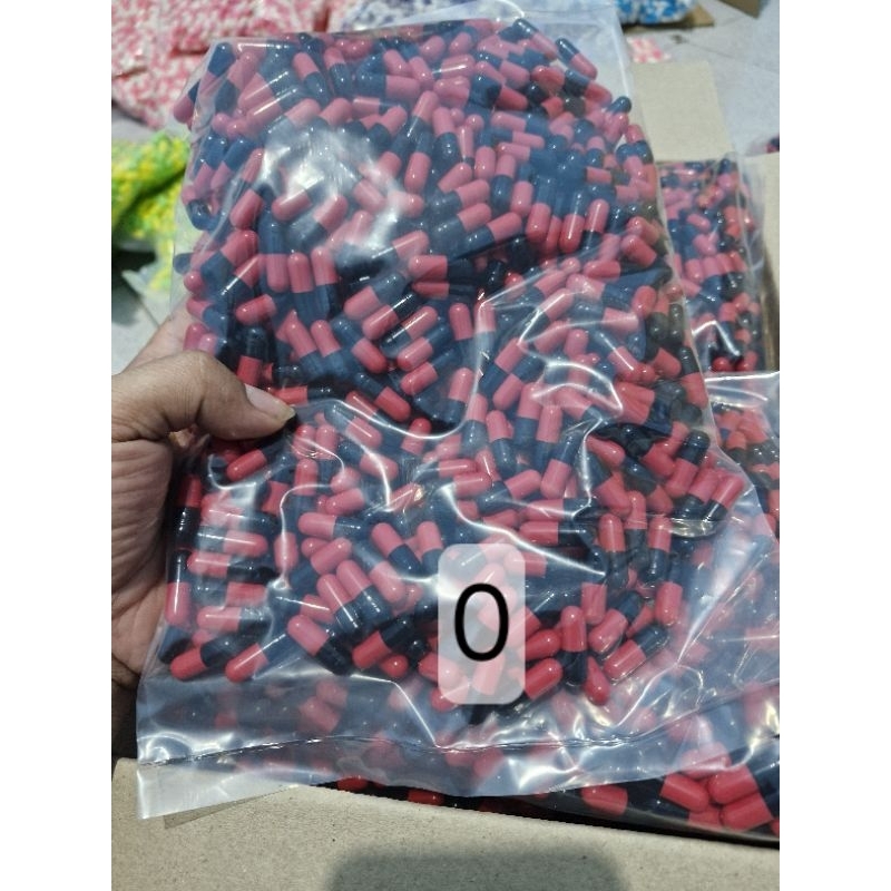 cangkang kapsul No 0 / kapsul kosong ukuran 0 warna merah hitam