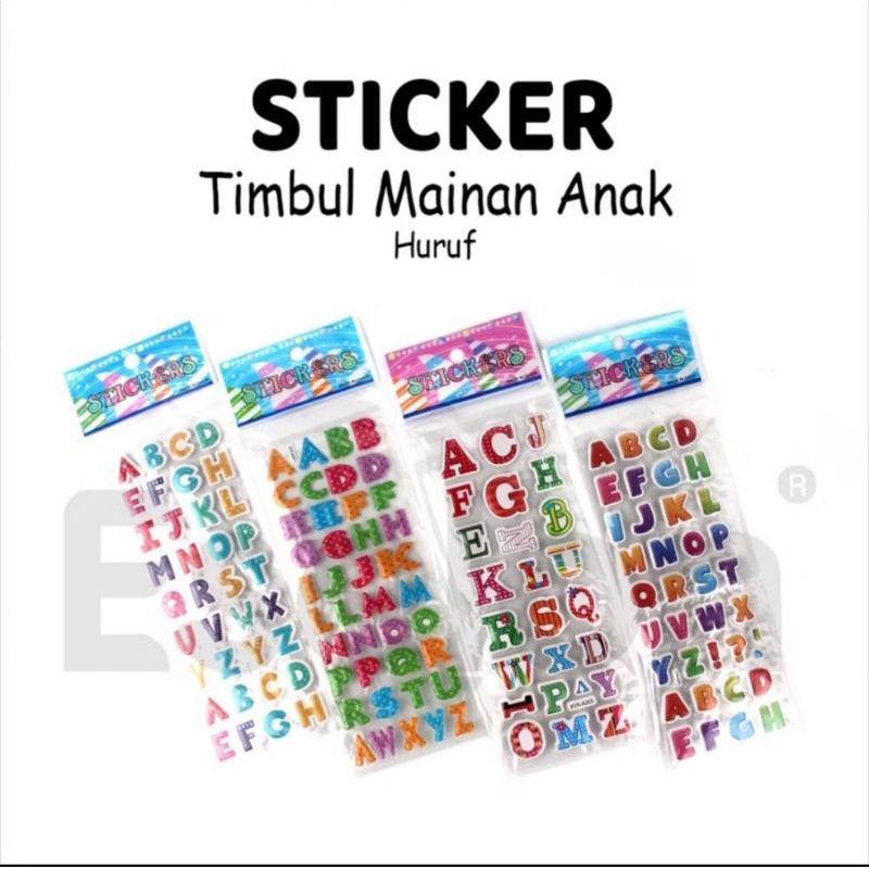 

Stiker 3D Timbul Huruf Stiker Mainan Anak