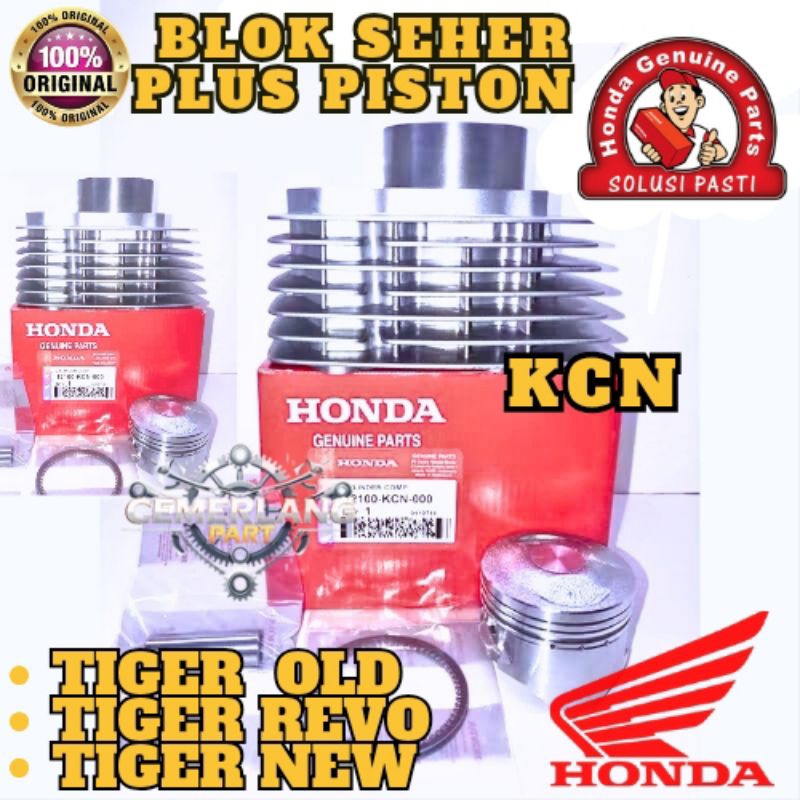 BLOK SEHER + PISTON KCN TIGER OLD TIGER REVO TIGER NEW ORIGINAL HONDA AHM  PRESISI