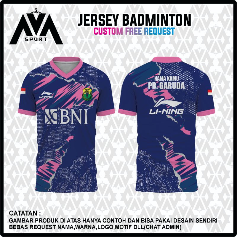 JERSEY BADMINTON CUSTOM NAMA DAN LOGO