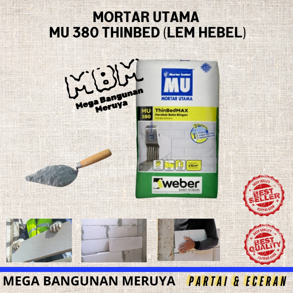 Lem Hebel Mortar Utama MU 380 40Kg