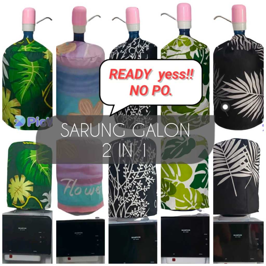 SARUNG / COVER GALON DISPENSER ATAU GALON POMPA MURAH CANTIK ESTETIK DAN UNIK 2 IN 1 / SARUNG GALON