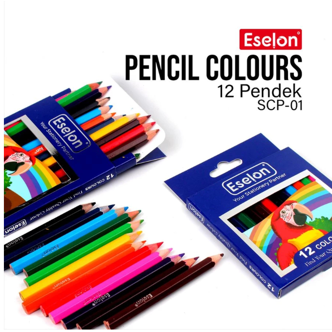 

12 Warna Pensil Warna PENDEK ESELON / Pensil Warna Eselon SCP-01