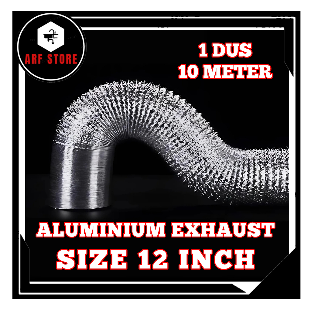 Pipa Exhaust Alumunium 12 inch Cerobong Asap Flexible Harga Per DUS/PACK Penghisap Asap Dapur