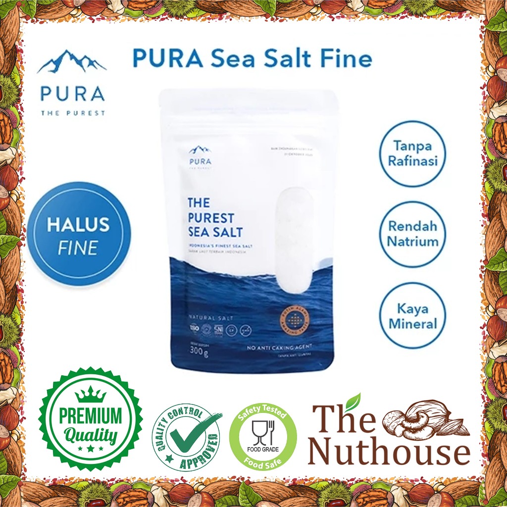 

Pura Sea Salt FINE / HALUS (300gr) - Garam Laut Halus - Garam Organik / Natural / Murni / Sehat / Rendah Natrium [HALAL]