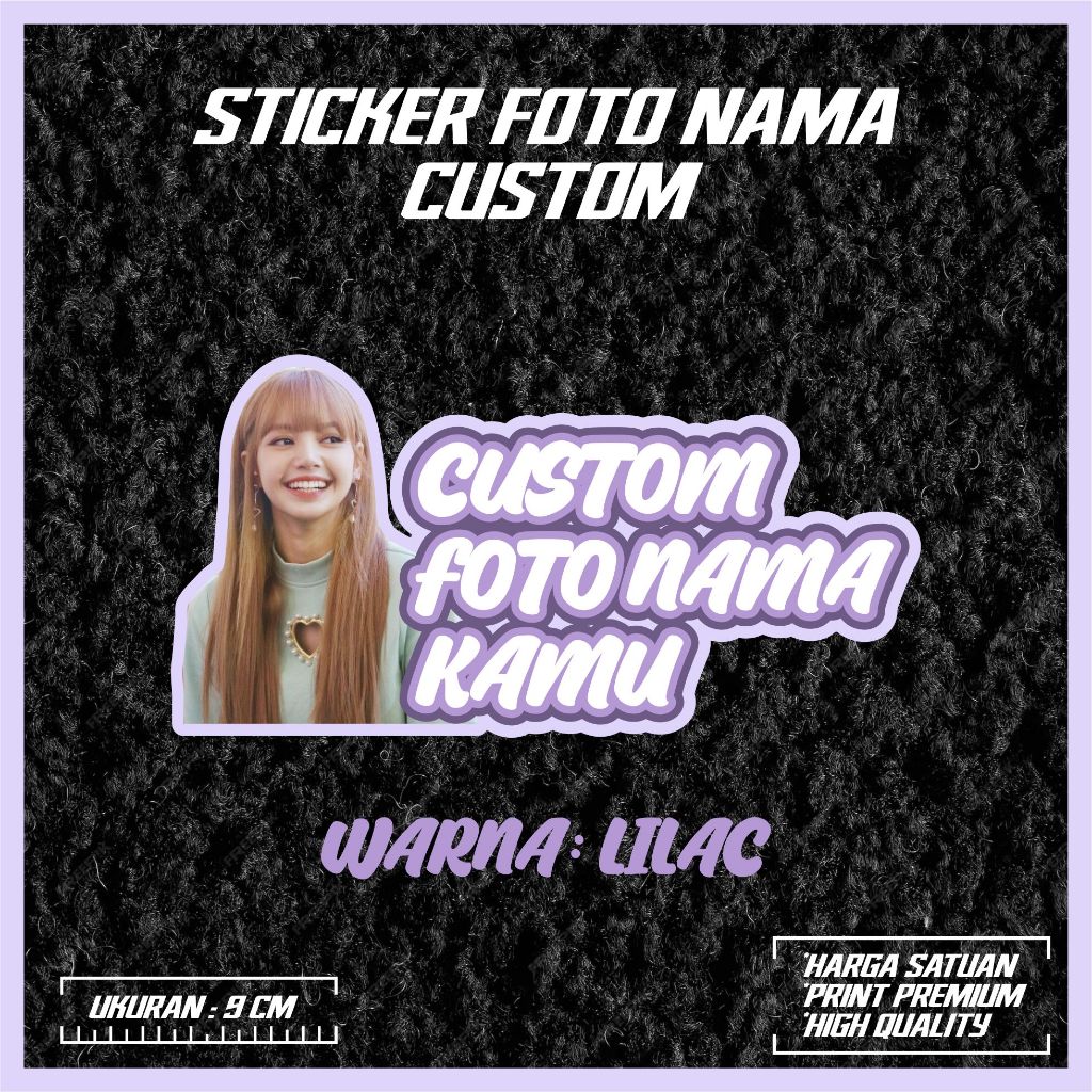 

Sticker Foto Wajah dan Tulisan Nama Custom