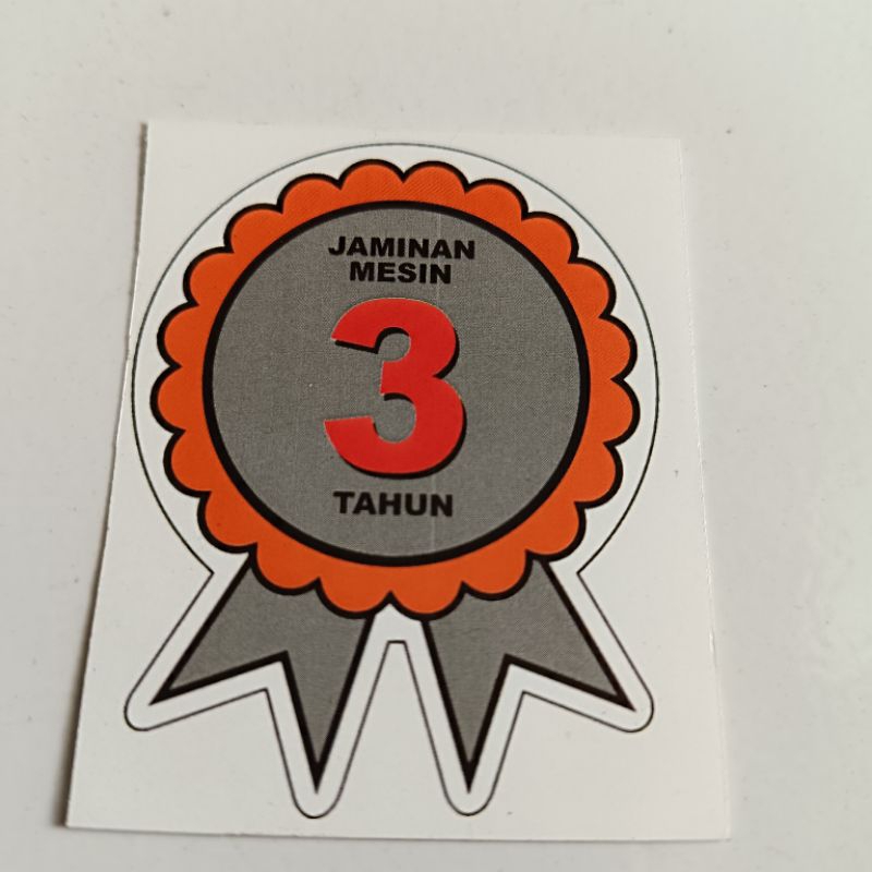 sticker stiker garansi mesin 3 tahun suzuki