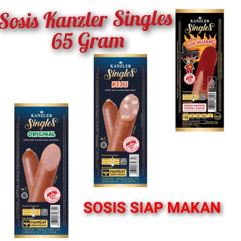 

Kanzler Singles | FROZEN FOOD | Sosis Sapi & Ayam 65 Gram | All Varian Rasa